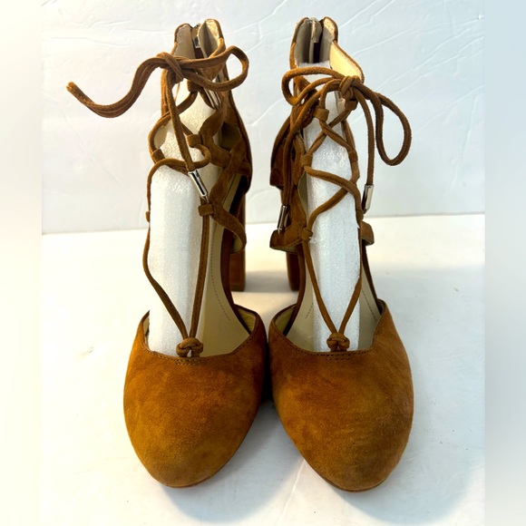MARC FISHER Shellie Lace-Up Suede Pump Brown Size 6.5 - Picture 3 of 9
